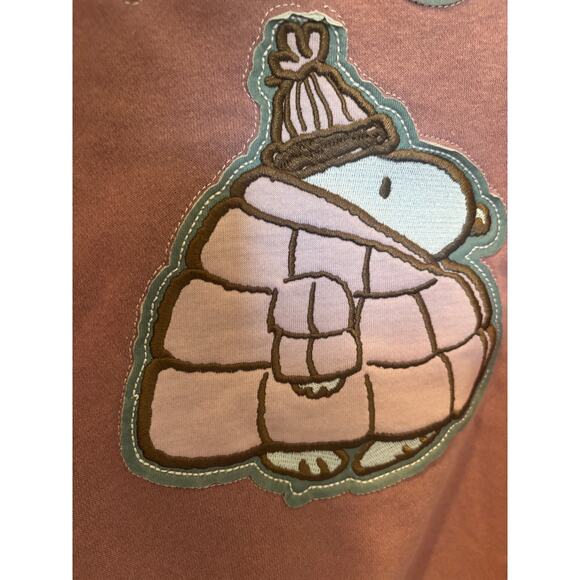 Puffer jacket snoopy pink sweatshirt size M - Picture 2 of 5